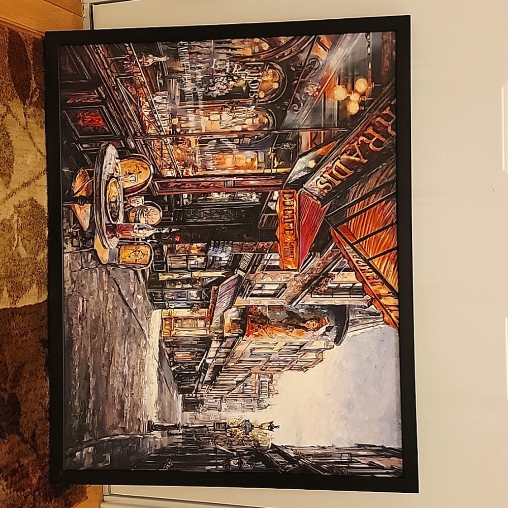Framed Pucture "Du Café, Soho Editions by Vadik Suljakov, L 29.5 x 23.5"